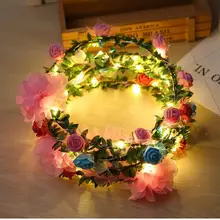 Светодиодный светящийся Забавный флэш-цветок повязка на голову для вечерние propsIn Темный Детский Рождественский подарок