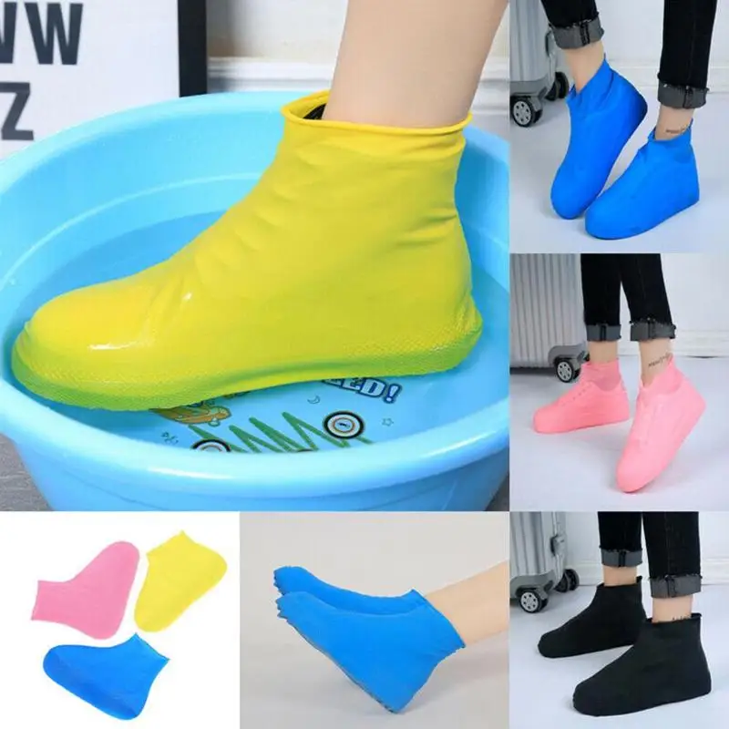 

1 Pair Reusable Latex Non-slip Waterproof Rain Shoes Covers Rubber Rain Boot Overshoes S/M/L Shoes Accessories