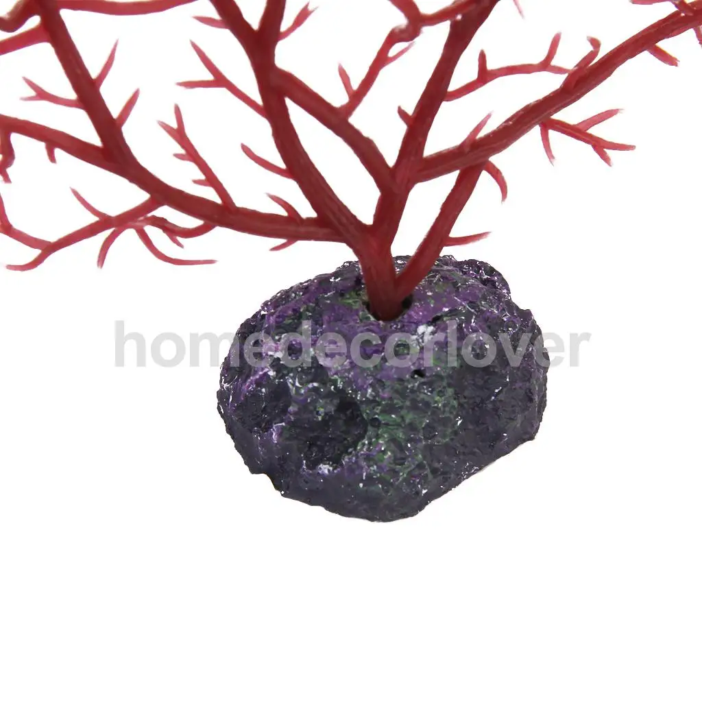 Искусственное красное Коралловое украшение для аквариума подводный декор из растений