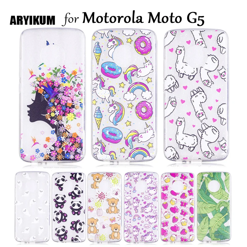 

ARYIKUM Phone Cases For Capinha Motorola Lenovo Moto G5 G 5 32gb XT1672 XT1676 Unicorn Horse Silicon Case Cover For MotoG5 Capa