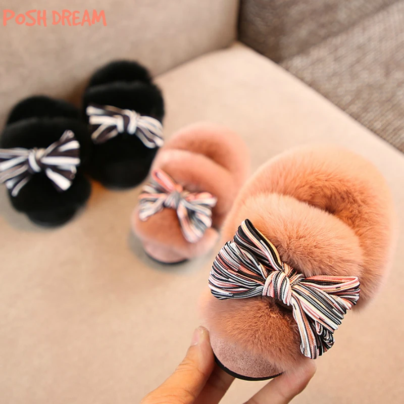 

POSH DREAM Warm Winter Kids Girls Ankle Boots Plush Leather Toddler Baby Girls Boots for Winter Princess Cotton Boots Snow Boots