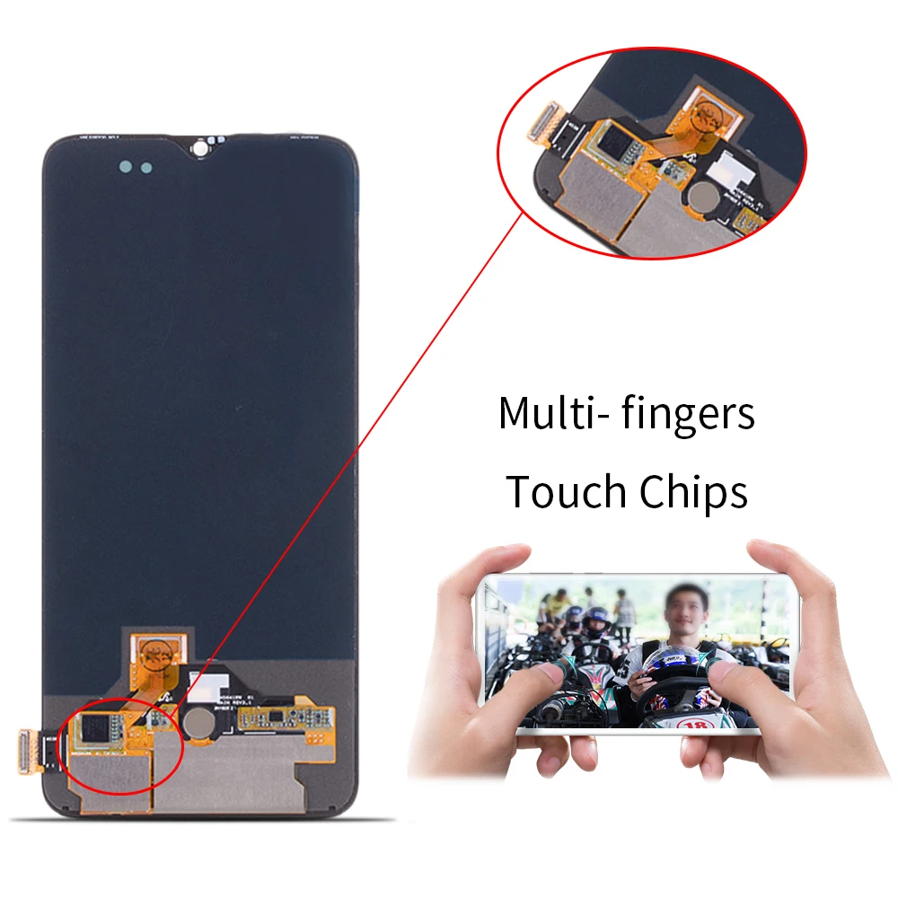 Супер AMOLED 6,4" для OnePlus 6T 1080x2340 ЖК-дисплей сенсорный экран с рамкой дигитайзер дисплей полный сенсор в сборе
