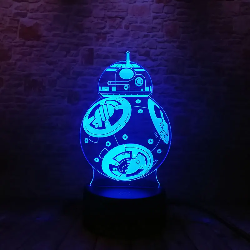 Световой Star Wars BB-8 модель Juguetes 3D Иллюзия светодиодный ночник яркие прикосновение мигает bb8 фигурка робота игрушки