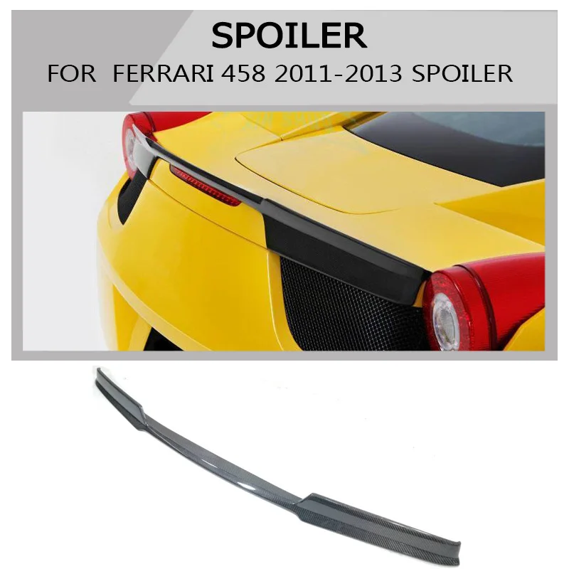 Carbon Fiber Rear Trunk Wing Spoiler Lip For Ferrari 458 ITALIA SPIDER 2011-2013