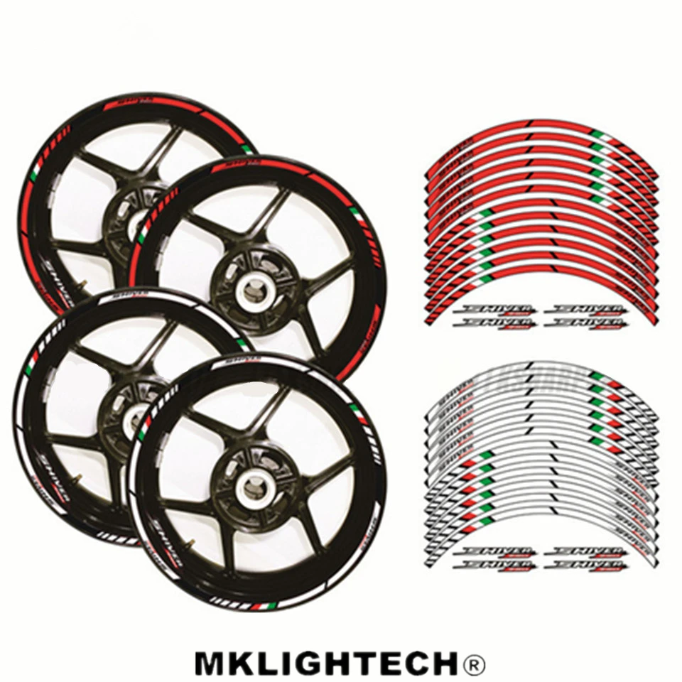 

12 X Thick Edge Outer Rim Sticker Stripe Wheel Decals Motorcycle protection FIT APRILIA RSV4 17''