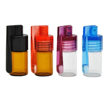 

2pcs 36mm/51mm Glass Bottle Snuff Snorter Botella Bullet Acrylic Pill Case Random Color