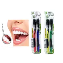 Случайный цвет! 2 шт Портативный прочный персональный здоровье бамбуковый древесный уголь волокно Мягкая Щетина зубная щетка путешествия зубы протектор