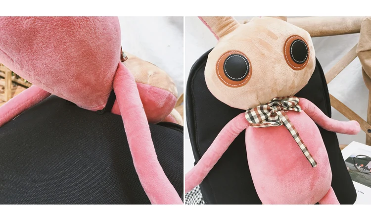 Menghuo Rabbit Canvas Backpack for Women Cute Funny Backpacks for Teenager Girls Lolita Bag Kawaii Backpack Mochilas femininas_35