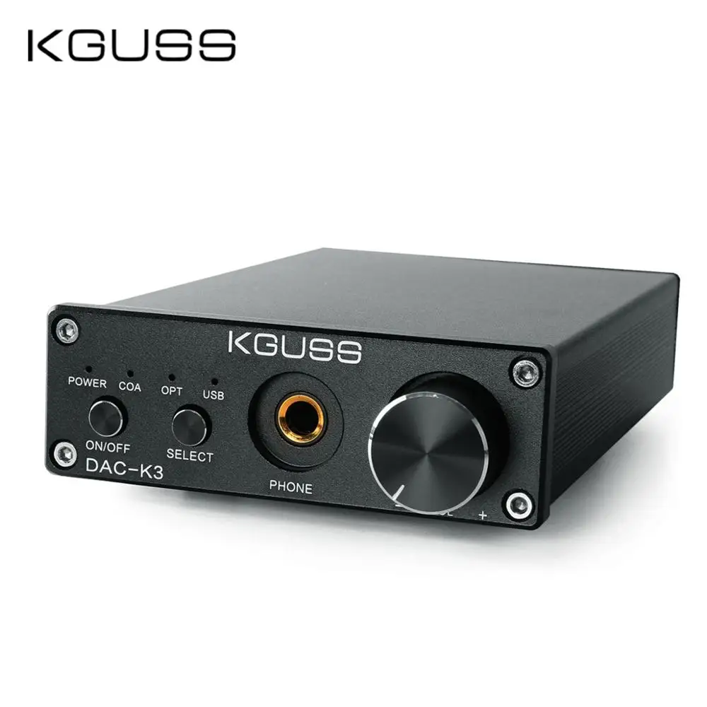 Tanie KGUSS DAC K3 TPA6120 2.0 MINI HIFI USB DAC dekodowany Audio wzmacniacz słuchawkowy 24BIT 192KHz OPA2134 AMP DC12V US ue