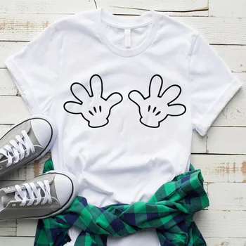 

2019 T-shirt Women England Style Cartoon Female Short Comic Donald Duck T Shirt Women Tops Plus Size Hand Graphic Kroean Tops