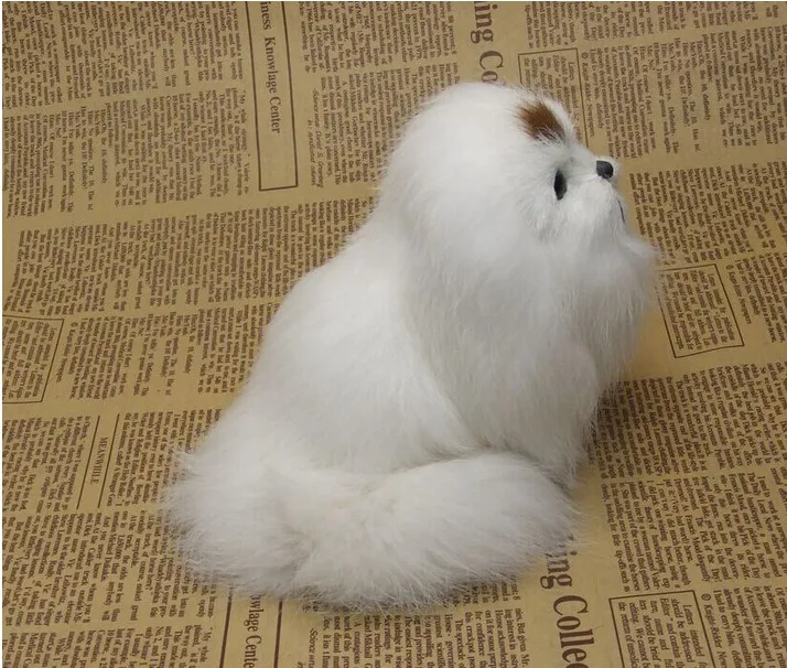 Simulation animal fur simulation Pekingese dog leather handmade crafts Home Decoration Medium Size |