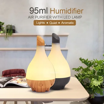 

95ml USB Air Humidifier Aroma Essential Oil Diffuser Ultrasonic Cool Mist Humidifier Air Purifier LED Night light for Home