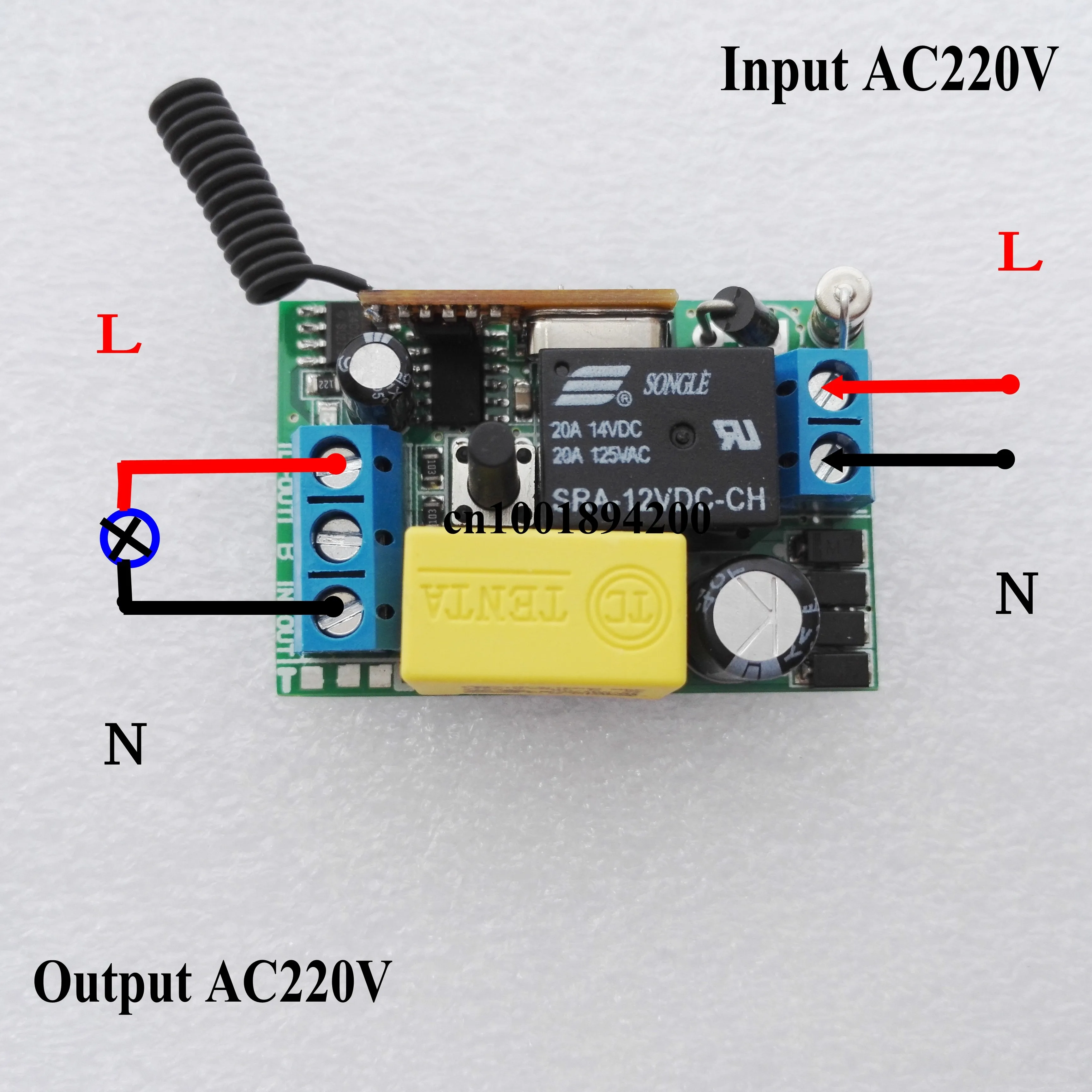  433 315 Mhz AC 220V 1 CH Remote Control Switch Receiver Wireless RF ON OFF Transmitter For Hall Bed - 33017973038