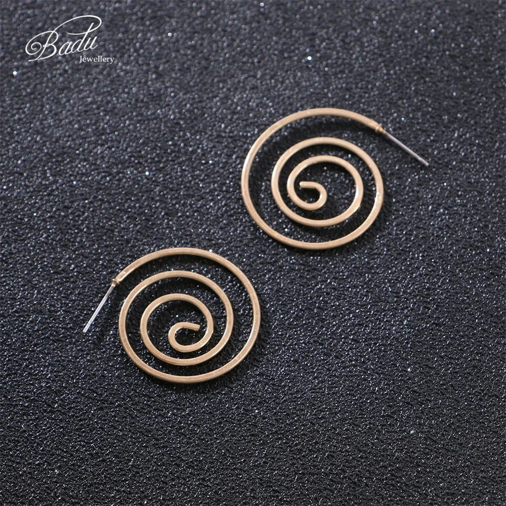 

Badu Gold Spiral Earring Stud Mosquito Coil Stud Earrings for Women Fashion Jewelry Gift Wholesale