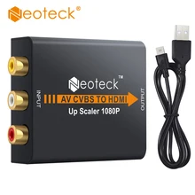 Aleación 1080 p 3RCA AV CVBS compuesto a HDMI Convertidor para TV PC PS3 STB Xbox VHS NTSC 720 p/1080 p AV a HDMI escalador