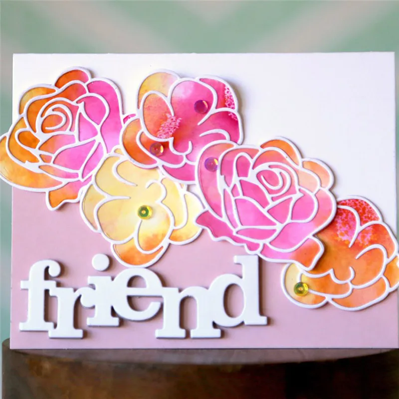 

DiyArts Words Friend Metal Cutting Dies Stencils For DIY Scrapbooking Decorative Embossing Suit Paper Cards Die Cutting Template