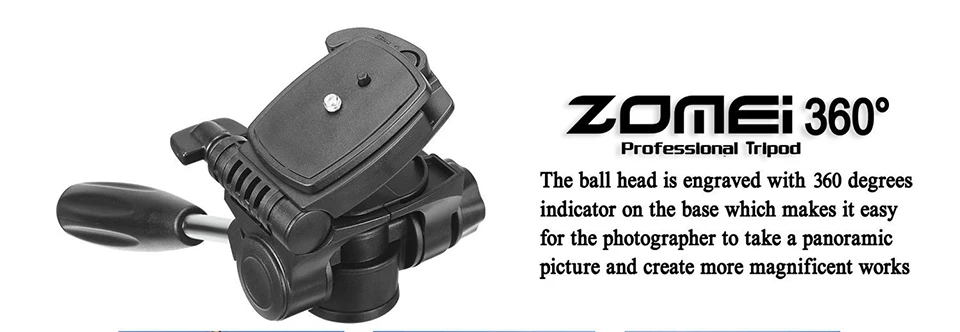 Zomei Z666 Профессиональный портативный алюминиевый штатив для путешествий аксессуары подставка с головкой для Canon Dslr камера s