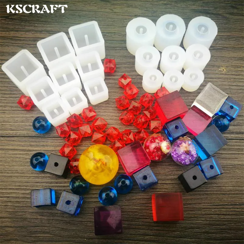 

KSCRAFT 1pc Different Shape Designs Cabochon Silicon Mold Resin Beads Pendant Mould DIY Handmade Craft
