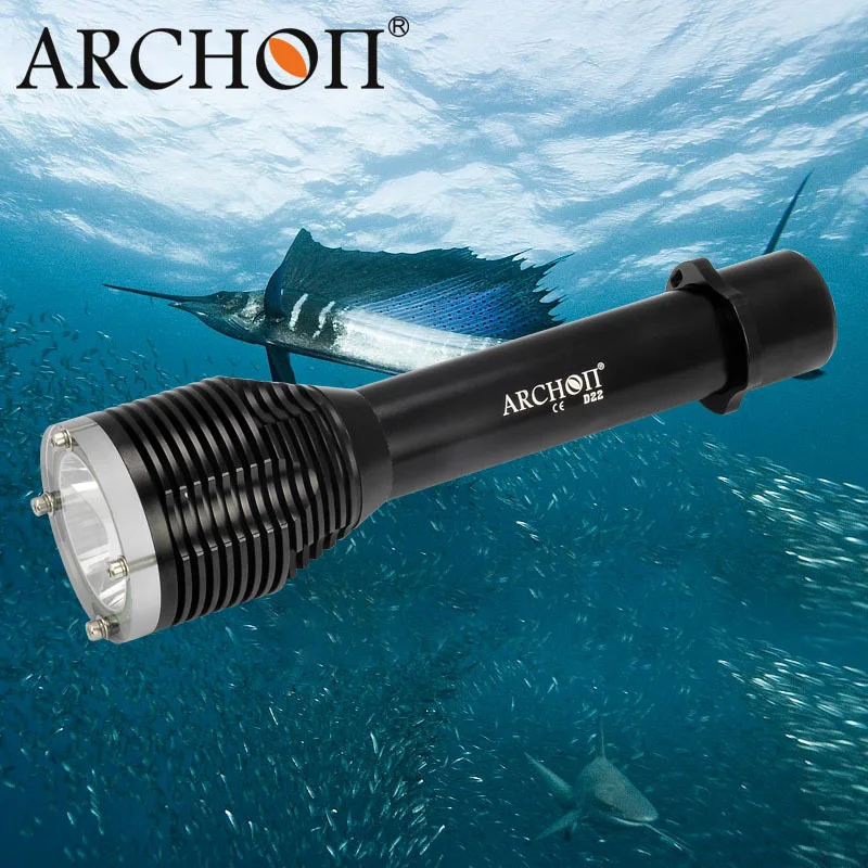 ARCHON D22 T6 LED Diving Flashlight 100 Meter Underwater Torch LED Light Waterproof for Divers