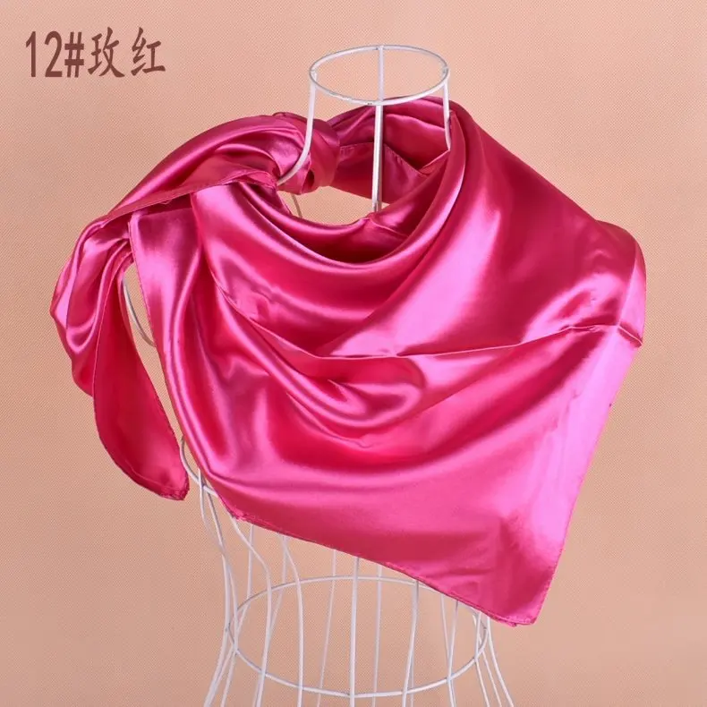 Women big Square scarf Pure color soft headband hijab scarf