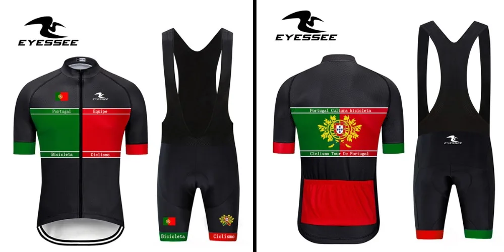 EYESSEE Tour of Portugal набор велосипедных Джерси/Летний Pro Bicicleta team дышащая одежда для езды на велосипеде с коротким рукавом