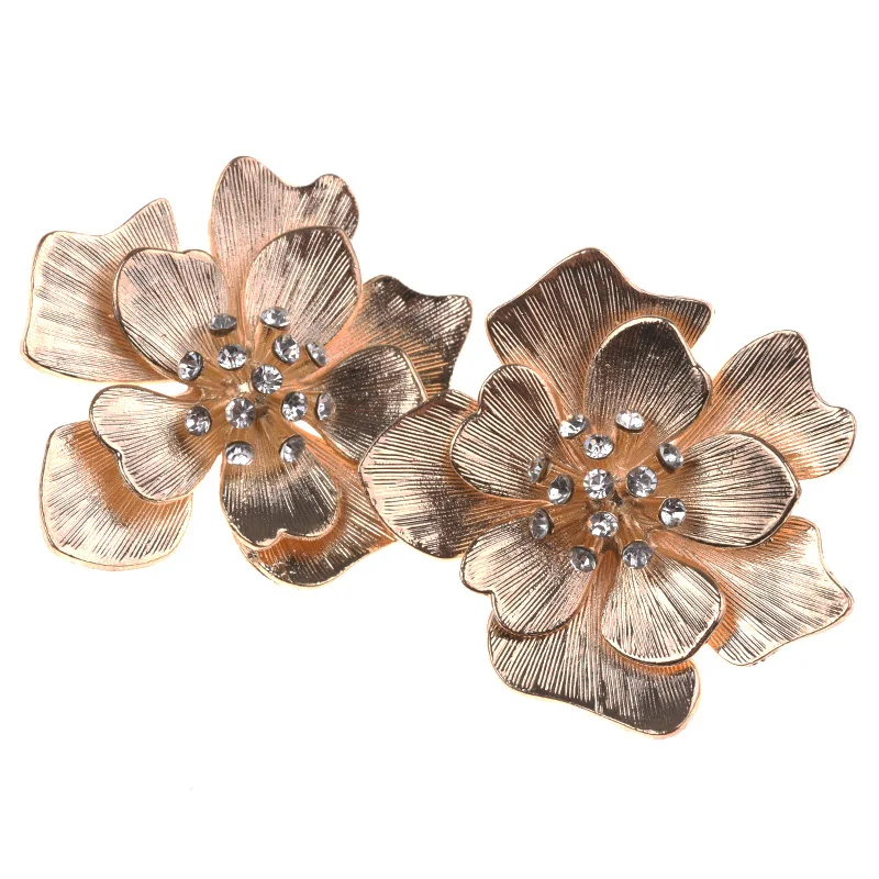 Элегантные металлические Многослойные Цветочные Эффектные серьги женские золотые серебряные Винтажные серьги-гвоздики женские индийские этнические серьги ZA