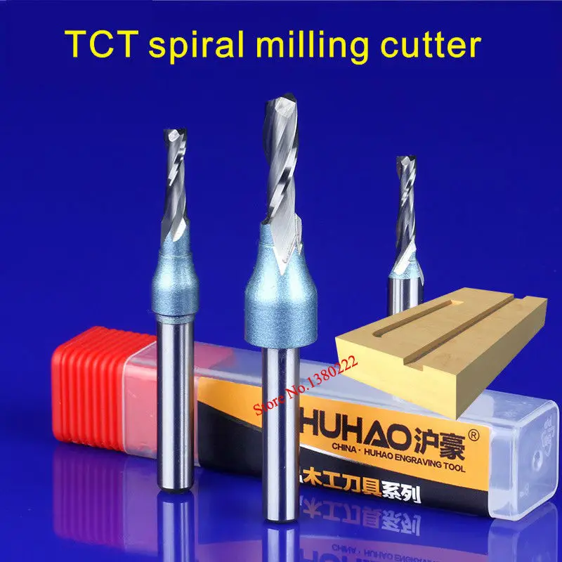 

1/4*2*8 TCT Spiral Straight Woodworking Milling Cutter, Hard Alloy Cutters For Wood,Carpentry Engraving Tools 5899