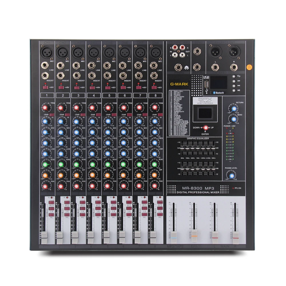 G MARK MR Series Профессиональный звуковой микшер консоль HD DJ плеер независимая Phantom Power