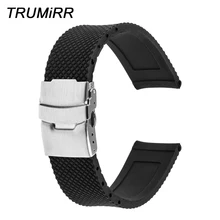 22 мм силиконовый резиновый браслет из нержавеющей стали с пряжкой для samsung Galaxy gear 2 R380 R381 R382 Moto 360 2 46 мм