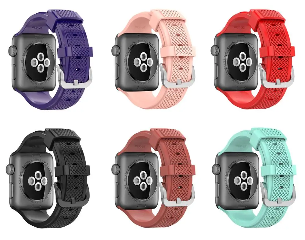 

2019 Newest Silicone Sport Band for Apple Watch Series 4 3 2 1 Strap for Iwatch 38mm 42mm 40mm 44mm
