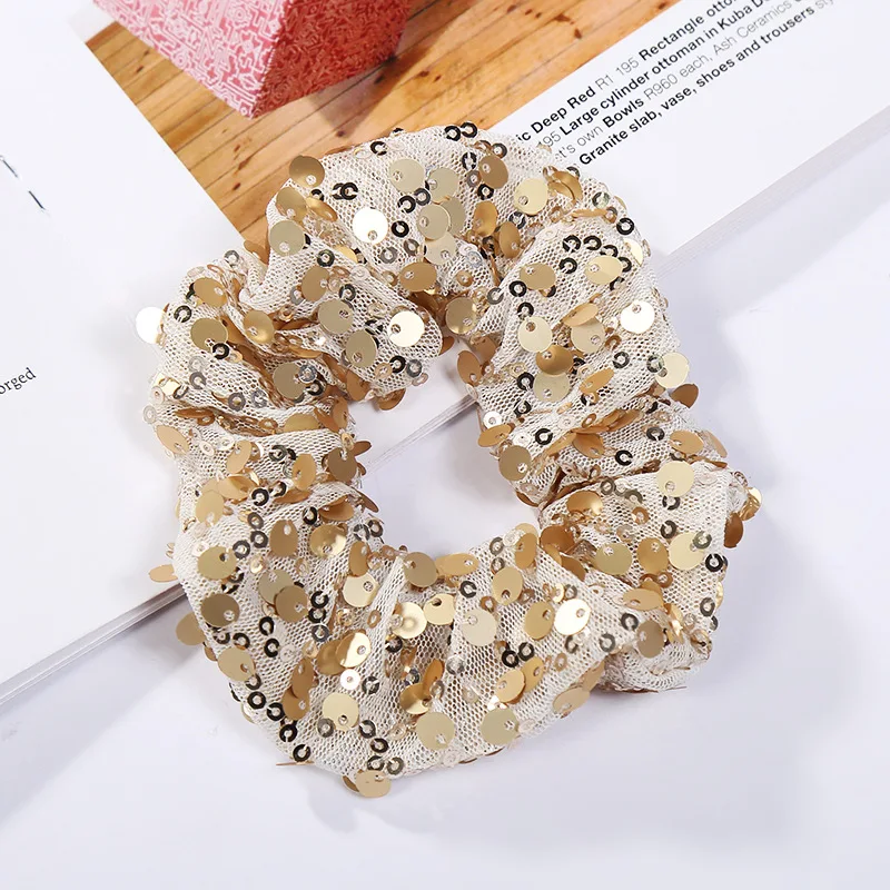 

Sequins Hair Scrunchies Glitter Scrunchie Women Elastic Hair Bands Girls Headwear Hair Ties Ponytail Holder Hair Accessories