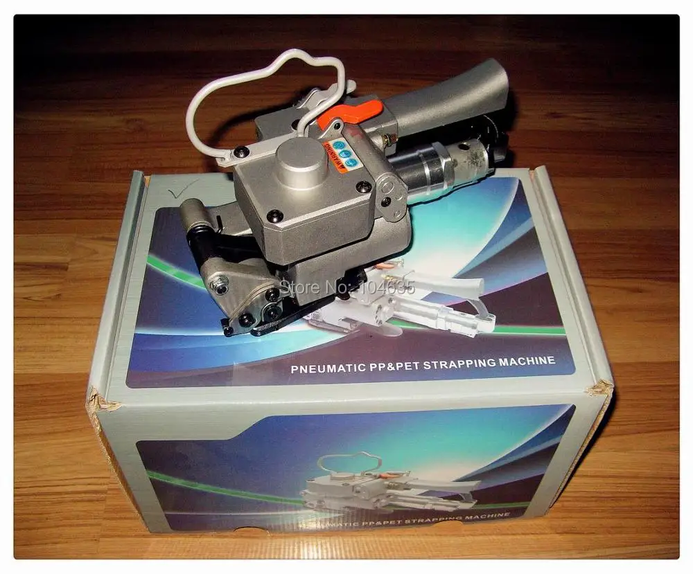 Small Pneumatic Tensioning and friction welding strapping tool,bundle wrapping machine,wood packing machine for plastic strap