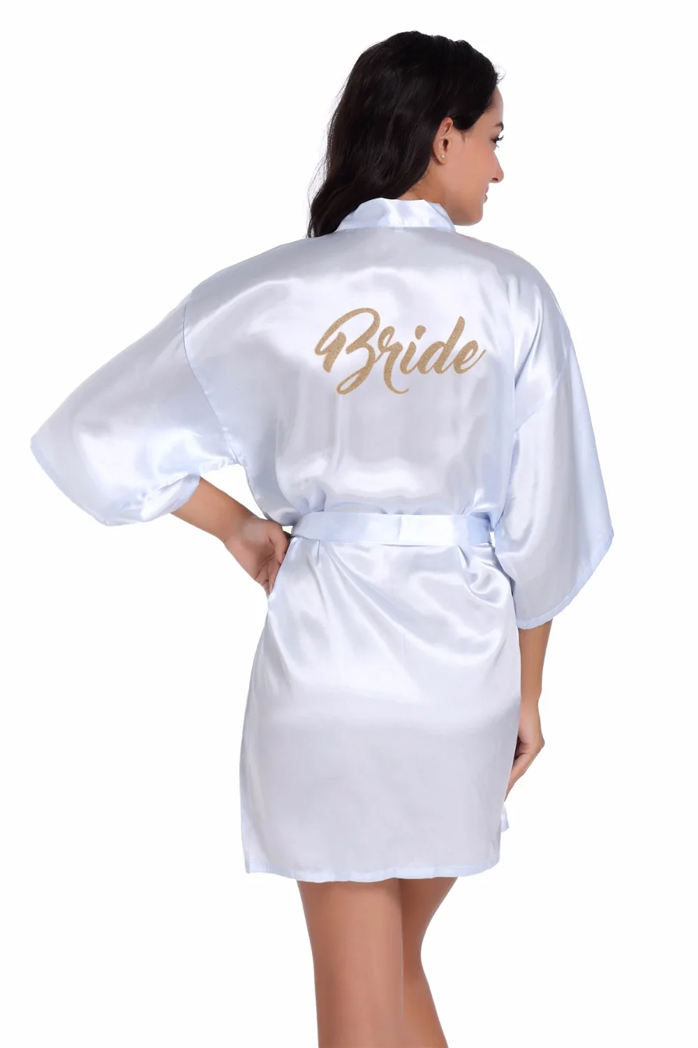 Fashion Bridal Party Robe Golden Letter Bride On The Robe Back Women