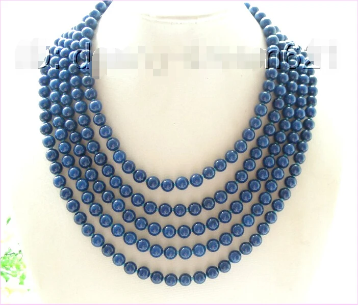 

FREE shipping> >>> AMAZING 100"8mm round dark blue lapis lazuli beads necklace 6.07