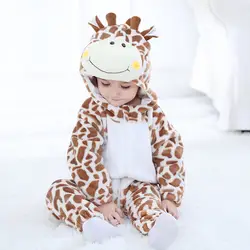 2018 Детский комбинезон одежда для мальчиков и девочек хлопковая одежда с капюшоном для малышей милый теплый зимний комбинезон костюмы для