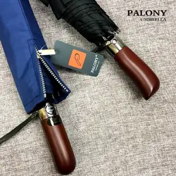PALONY деревянной ручкой шторм зонтик 125 см двойной ветрозащитный три-складной автоматический бизнес-мужские подарки betty boop зонтики