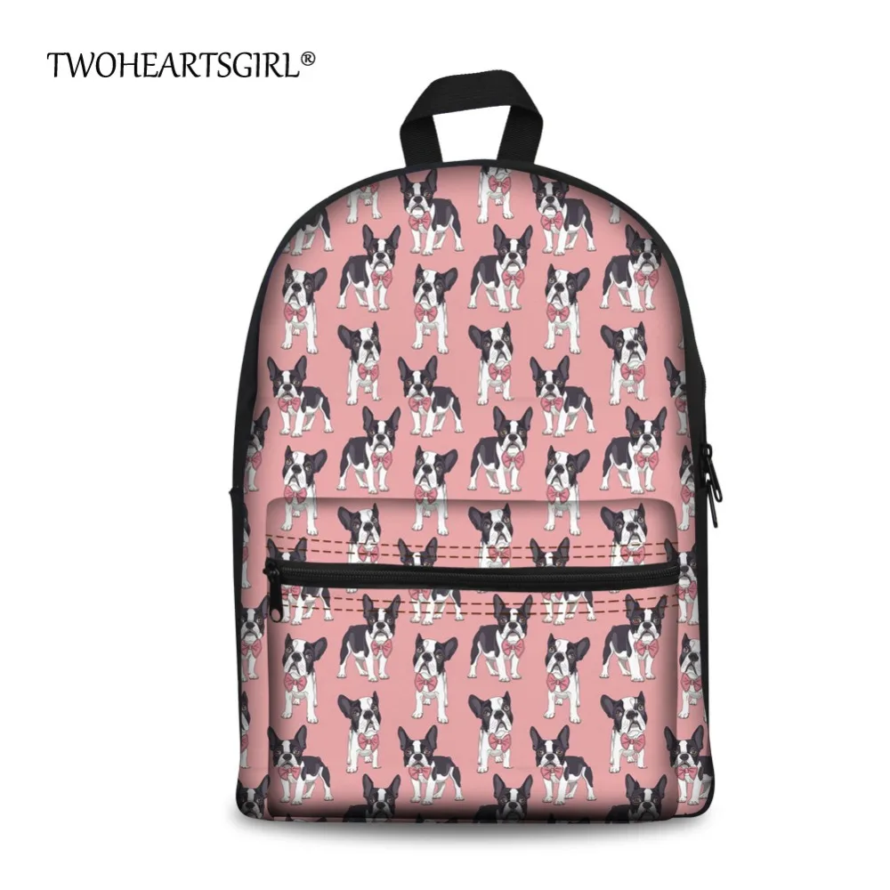 Школьная сумка twoheart sgirl Boston Terrier для девочек дизайнерский портфель начальной и