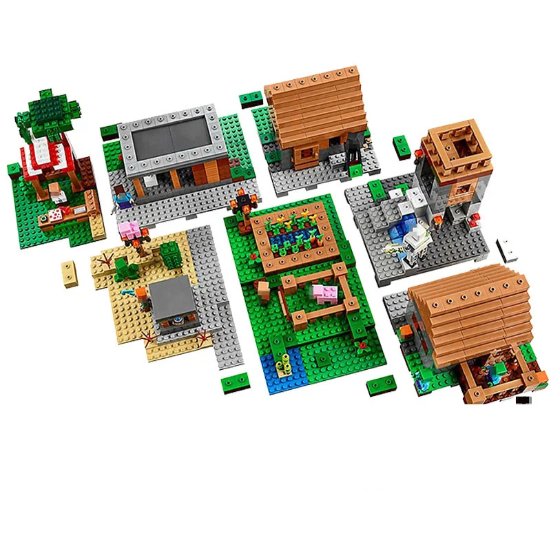 

Legoing Minecraft Creator Bricks Village Action Figures Model Building Kits Compatible Toys For Children Building Blocks gifts