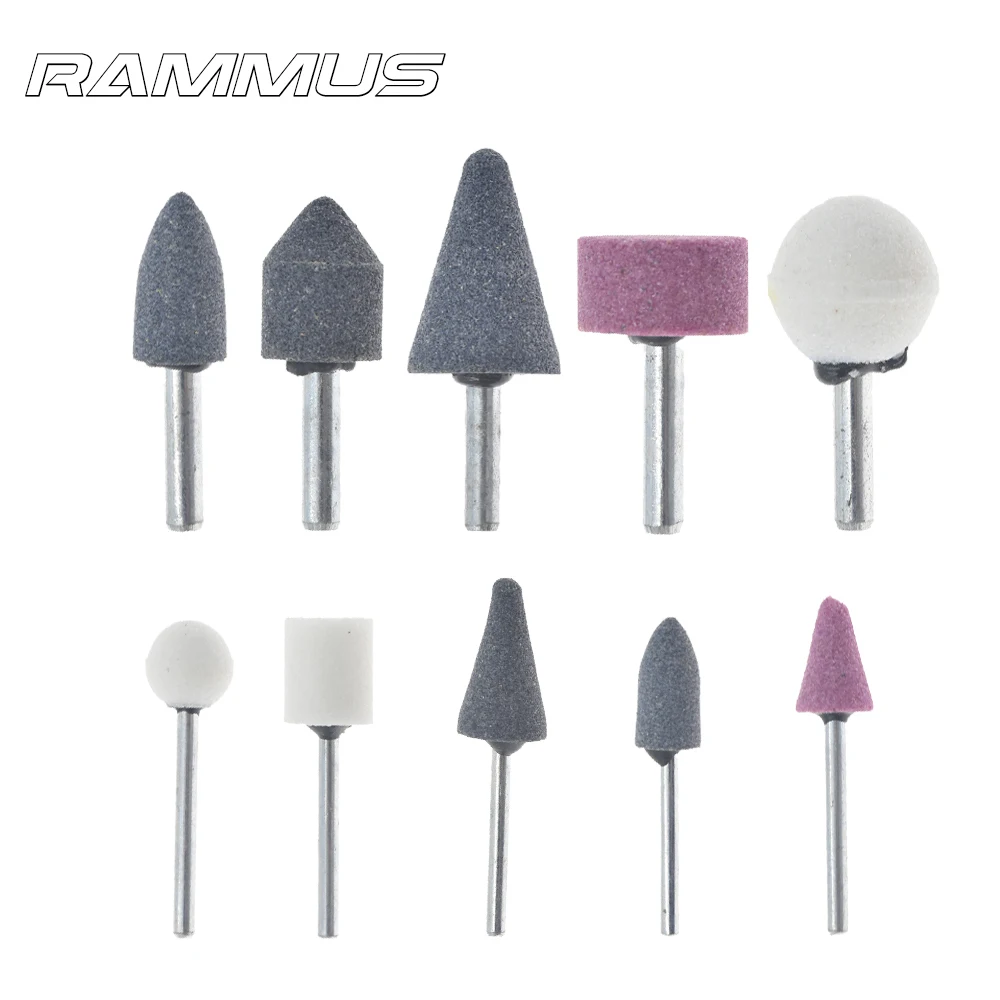 

10pcs Electric 3mm 6mm Shank Ceramic Grinding Head Grinding Polishing Set Drilling Bit DIY Woodworking Sanding Hand Tool