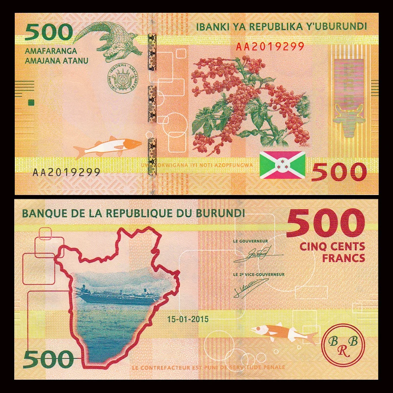 

Burundi 500 Francs, 20015 P-50, UNC, Uncirculated, Banknotes, Collection, Gift, Africa, Genuine Original Paper Notes