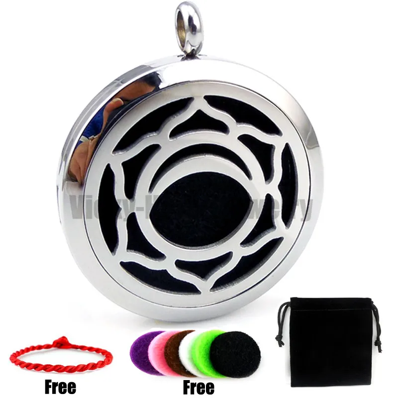 New (30mm) Essential Oils Diffuser Locket with Free Pads& Red Bracelets