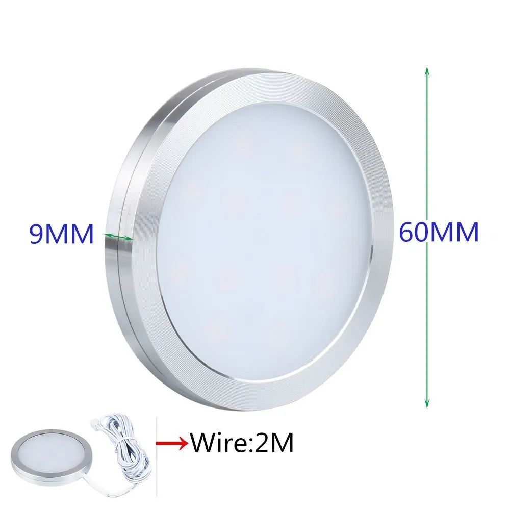 Подсветка, софиты для шкафа Светодиодные шайбы DC12V затемнения Кухня освещения с Беспроводной пульт дистанционного управления лампы шкафа лампы для витрины 4/6/8 шт