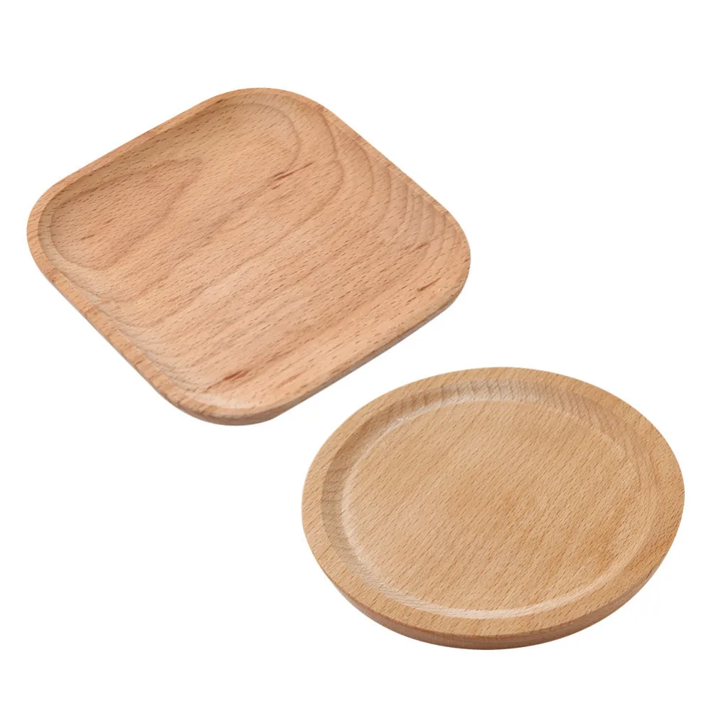 

1Pc Beech Coasters Cup Bowl Pad Mat Coffee Tea Cup Pads Heat Resistant Round Square Shaped Mats Teapot Drink Coasters