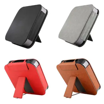 

Protective Cover Case PU Leather Shin Sleeve Shockproof Stand Holder Bracket Bag for Apple Mac Mini