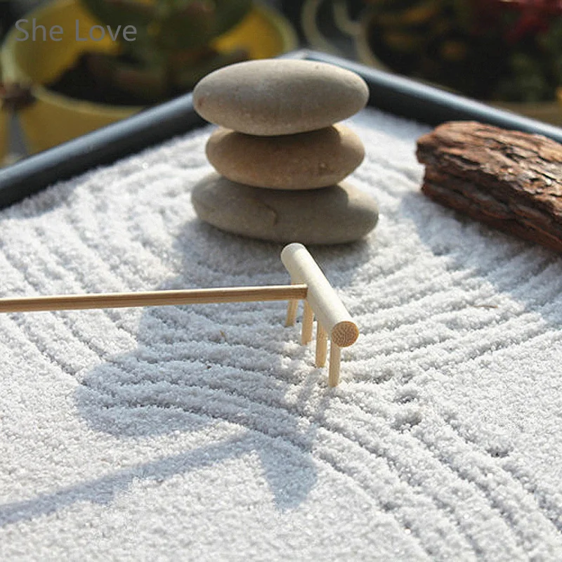 She Love 4 шт./лот дзен сад набор медитация инструменты домашний декор Релаксация бамбуковые грабли аксессуары ручной работы