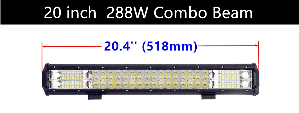 5," 8,5" 2" 26" 3" 3-РЯД светодиодный рабочий светильник рейка 72 Вт 144 288 Вт 360 432 Offroad комбо 12В для ближнего и дальнего света для грузовиков, внедорожников, квадроциклов, наводненных 4WD 4x4 светодиодный бар