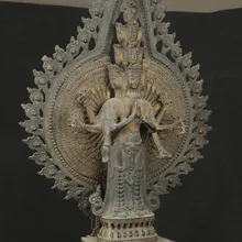 СТАРИННЫЕ КИТАЙСКИЕ БРОНЗОВЫЕ КОЛЛЕКЦИОННЫЕ РУЧНОЙ ЛИТЬЯ БУДДА КВАН ЮН СТАТУЯ