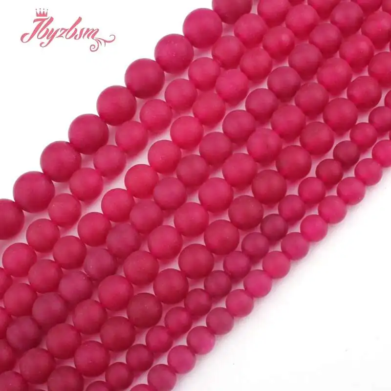 

6,8,10mm Frost Matte Round Beads Ball Plum Jades Stone Beads For DIY Necklace Bracelats Earring Jewelry Making 15" Free Shipping