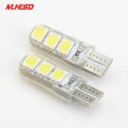 100x стайлинга автомобилей T10 5050 6smd светодиодный Canbus Освещение мерцающий свет чтения Авто габаритный фонарь автомобиль Номерные знаки для