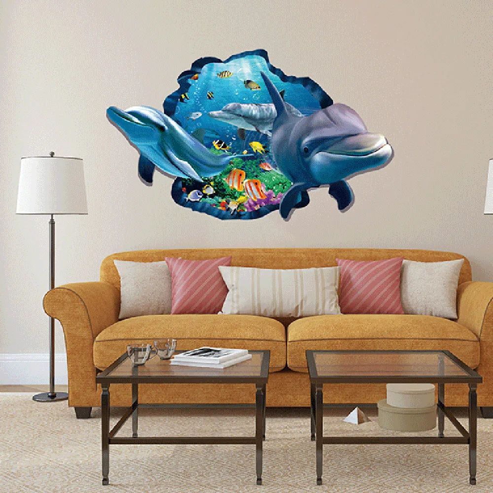 2017 New Creative 3D Shark Wall Sticker Decal Art Decor ...